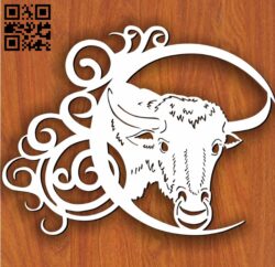 Bull pattern E0011643 file cdr and dxf free vector download for Laser cut