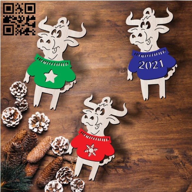 Bulls in the sweater E0011939 file cdr and dxf free vector download for laser cut