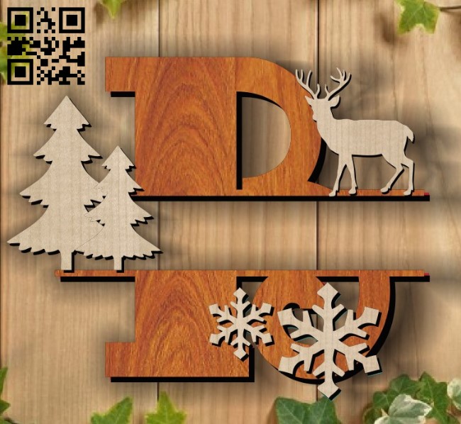 Christmas B E00117331 file cdr and dxf free vector download for laser cut