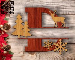 Christmas D E0011733 file cdr and dxf free vector download for laser cut