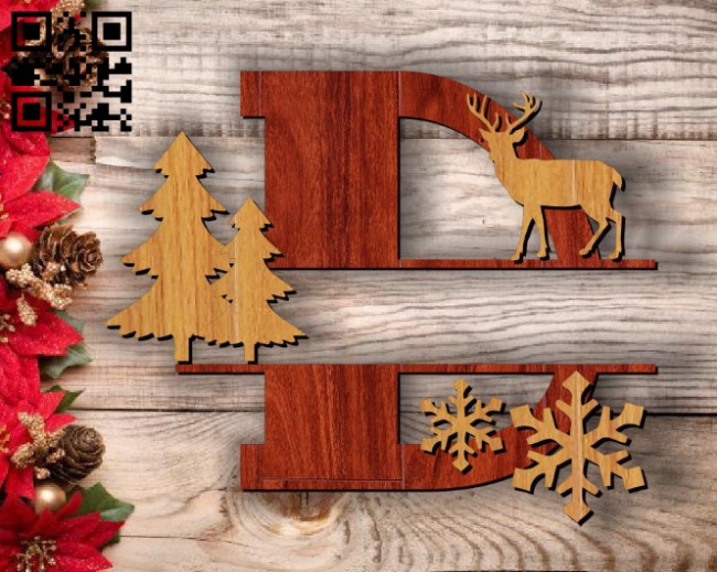 Christmas D E00117333 file cdr and dxf free vector download for laser cut