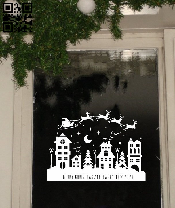 Christmas city E0011779 file cdr and dxf free vector download for Laser ...