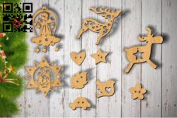 Christmas toys E0011888 file cdr and dxf free vector download for laser cut