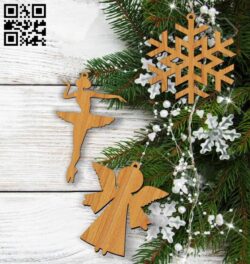 Christmas tree decoration toys E0011758 file cdr and dxf free vector download for laser cut