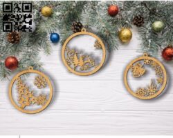 Christmas tree decoration toys E0011835 file cdr and dxf free vector download for Laser cut
