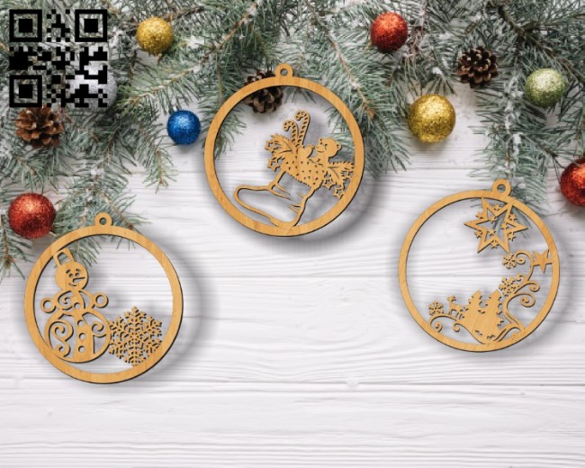 Christmas tree decoration toys E0011850 file cdr and dxf free vector download for laser cut 1