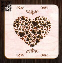 Cover heart E0011683 file cdr and dxf free vector download for laser cut