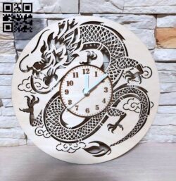 Dragon Clock E0011839 file cdr and dxf free vector download for laser cut