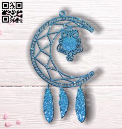 Dreamcatcher with owls E0011813 file cdr and dxf free vector download for Laser cut