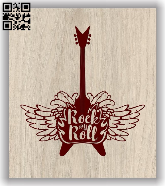 Electric guitar with wings E0011747 file cdr and dxf free vector download for laser engraving machines