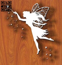 Fairy with magic wand E0011844 file cdr and dxf free vector download for laser cut