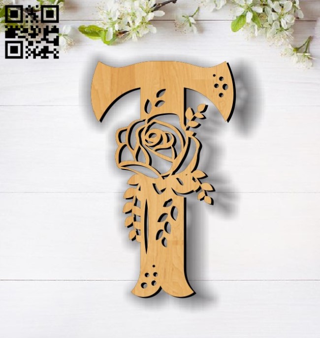 Flower T E0011854 file cdr and dxf free vector download for laser cut
