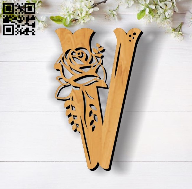 Flower V E0011856 file cdr and dxf free vector download for laser cut