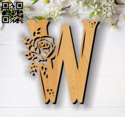 Flower W E0011857 file cdr and dxf free vector download for laser cut