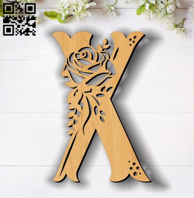 Flower X E0011858 file cdr and dxf free vector download for laser cut