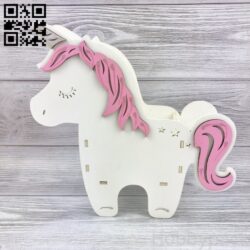 Flowerpot Unicorn E0011649 file cdr and dxf free vector download for laser cut