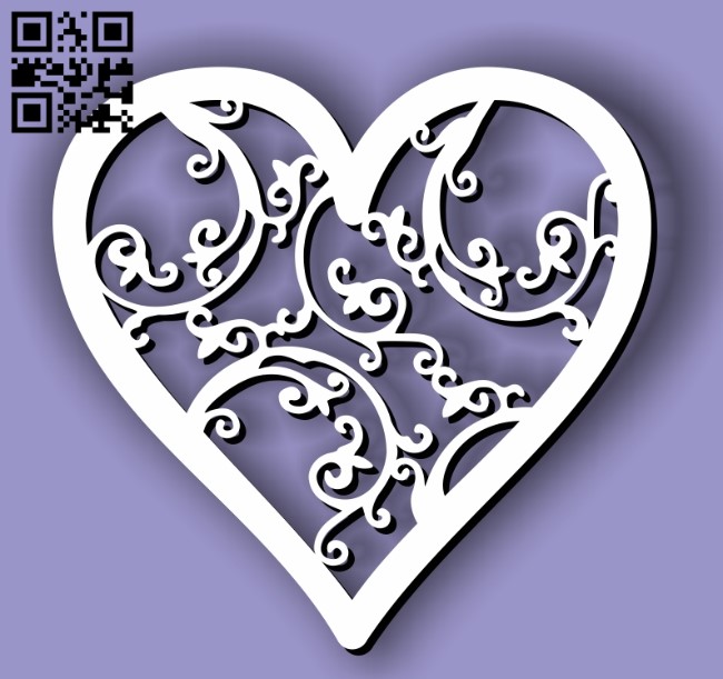 Heart E0011790 file cdr and dxf free vector download for Laser cut