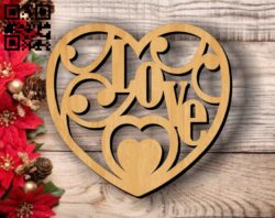 Heart love E0011757 file cdr and dxf free vector download for laser cut