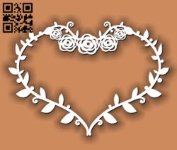 Heart wreath E0011727 file cdr and dxf free vector download for laser cut
