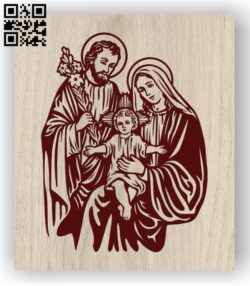 Holy family of jesus E0011843 file cdr and dxf free vector download for laser engraving machines