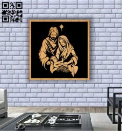 Holy family of jesus E0011904 file cdr and dxf free vector download for laser engraving machines