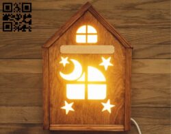 House night light E0011926 file cdr and dxf free vector download for laser cut