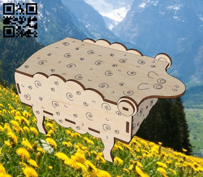 Lamb box E0011919 file cdr and dxf free vector download for laser cut