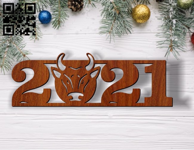 New year 2021 E0011803 file cdr and dxf free vector download for Laser cut