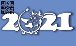 New year 2021 E0011847 file cdr and dxf free vector download for laser cut
