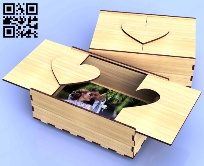 Photo box E0011755 file cdr and dxf free vector download for laser cut