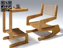 Rocking chair and table E0011653 file cdr and dxf free vector download for laser cut