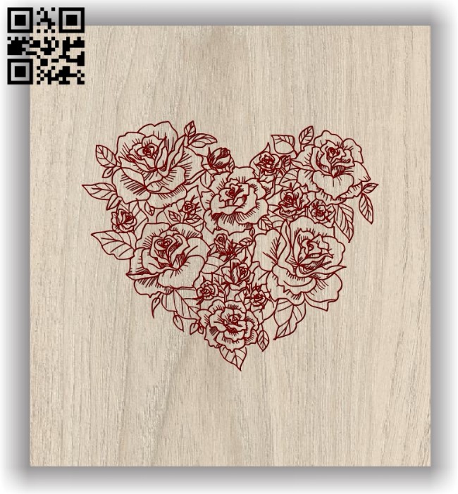Rose heart E0011645 file cdr and dxf free vector download for laser engraving machines