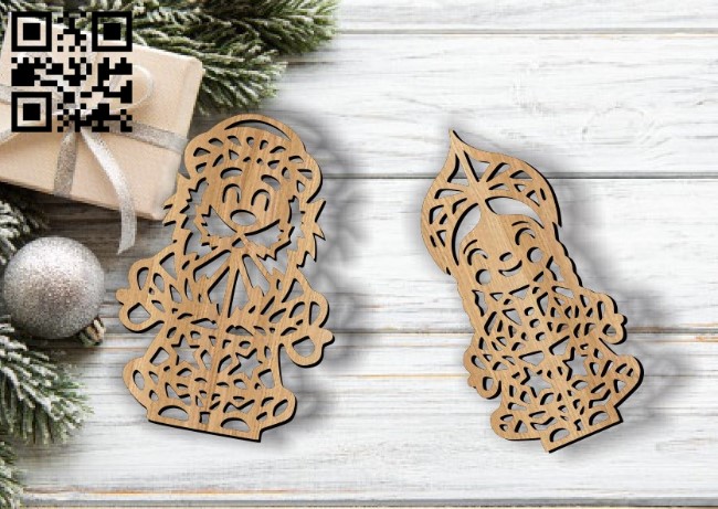 Santa Claus and Snow Princess E0011760 file cdr and dxf free vector download for laser cut