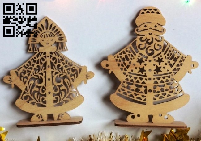 Santa Clauses and Snow Maidens E0011759 file cdr and dxf free vector download for laser cut