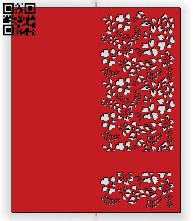 Slimline Floral Card E0011686 file cdr and dxf free vector download for Laser cut