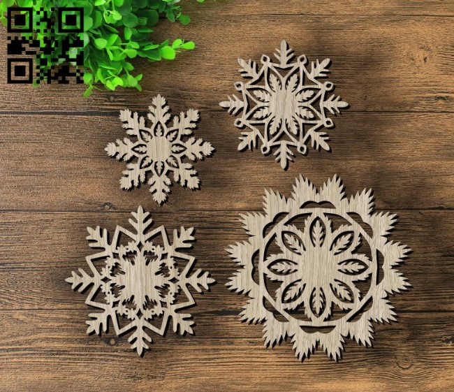 Snowflakes E0011747 file cdr and dxf free vector download for laser cut