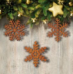 Snowflakes E0011792 file cdr and dxf free vector download for Laser cut