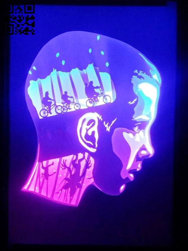 Stranger Things light box E0011743 file cdr and dxf free vector download for laser cut