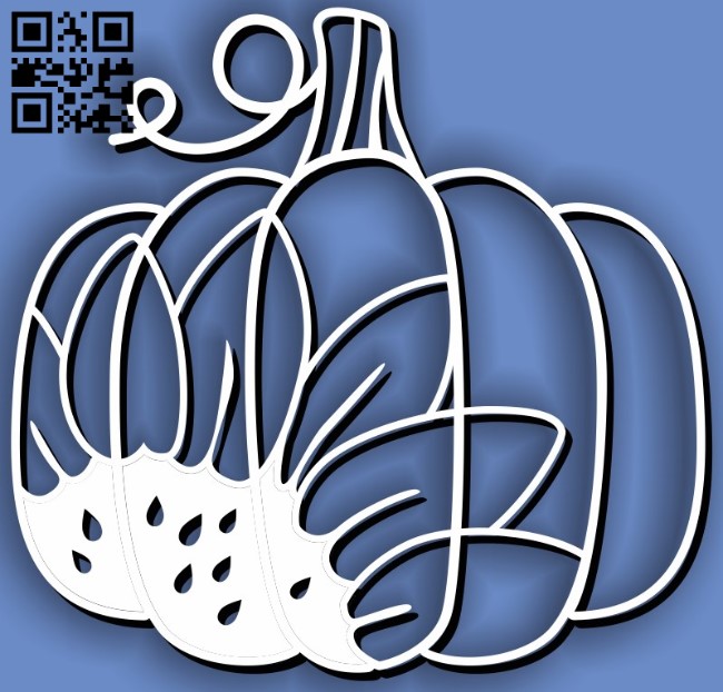 Sunflower pumpkin E0011722 file cdr and dxf free vector download for laser cut