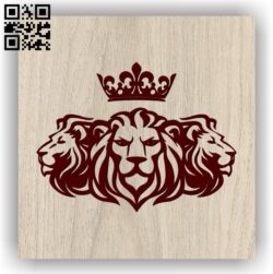 Three lions E0011864 file cdr and dxf free vector download for laser engraving machines