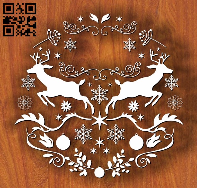 Two reindeer E0011751 file cdr and dxf free vector download for laser cut