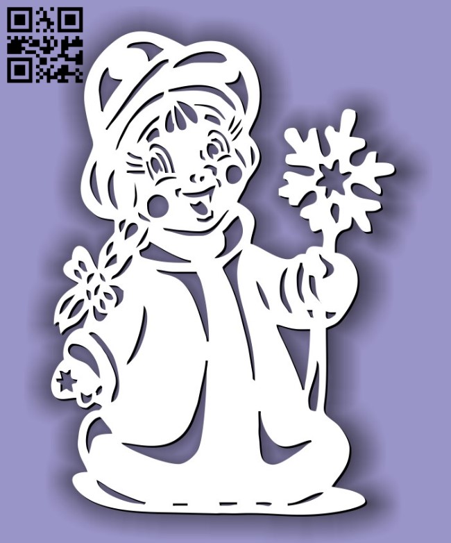 Winter girl E0011700 file cdr and dxf free vector download for laser cut