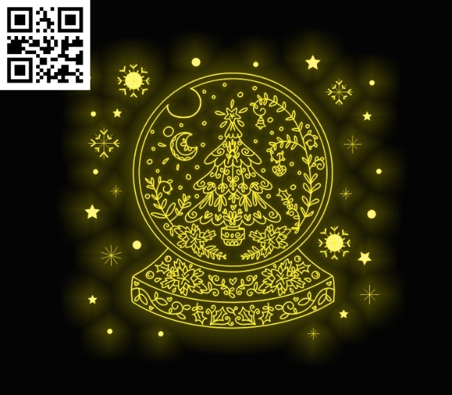 3D illusion led lamp Christmas E0012003 file cdr and dxf free vector download for laser engraving machines