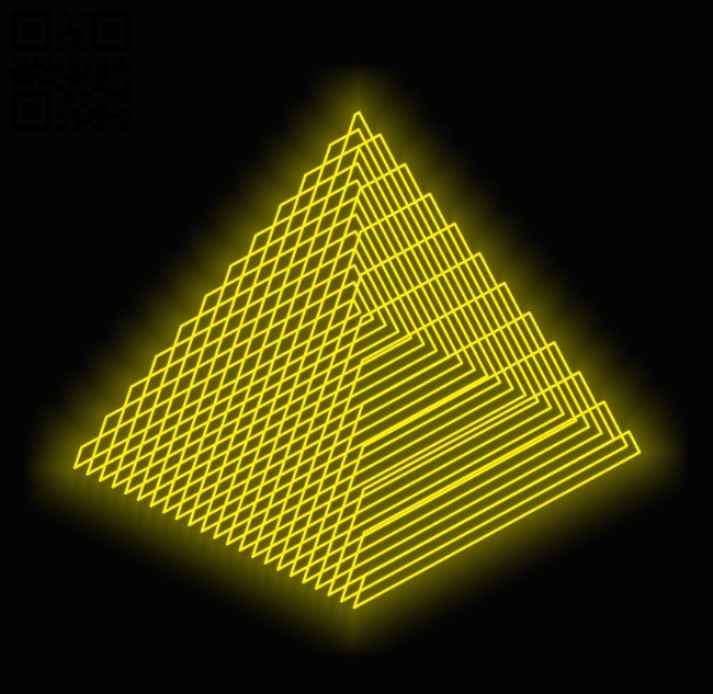 3D illusion led lamp Pyramid E0011978 file cdr and dxf free vector download for laser engraving machines