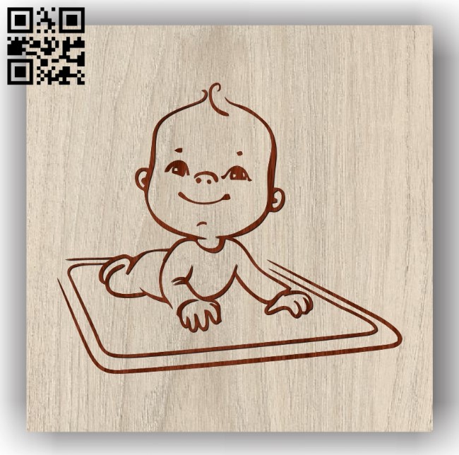 Babies practice crawling E0012032 file cdr and dxf free vector download for laser engraving machines