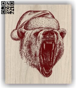 Bear with Christmas E0011969 file cdr and dxf free vector download for laser engraving machines
