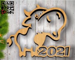 Bull 2021 E0011971 file cdr and dxf free vector download for laser cut