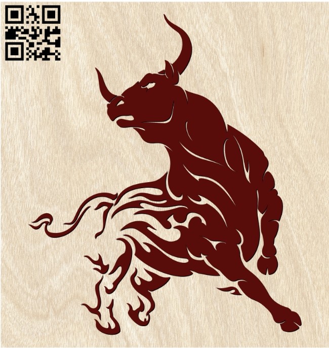 Bull E0012140 file cdr and dxf free vector download for laser engraving machines