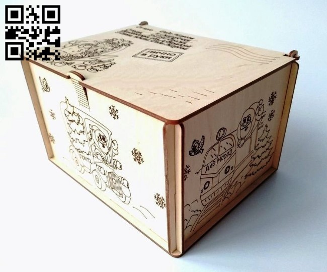 Christmas box E0012121 file cdr and dxf free vector download for laser cut
