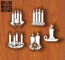 Christmas candles E0012059 file cdr and dxf free vector download for laser cut